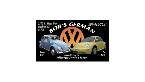 Bob's German Auto Repair Business card