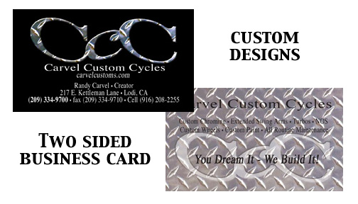 custom motorcycles business card